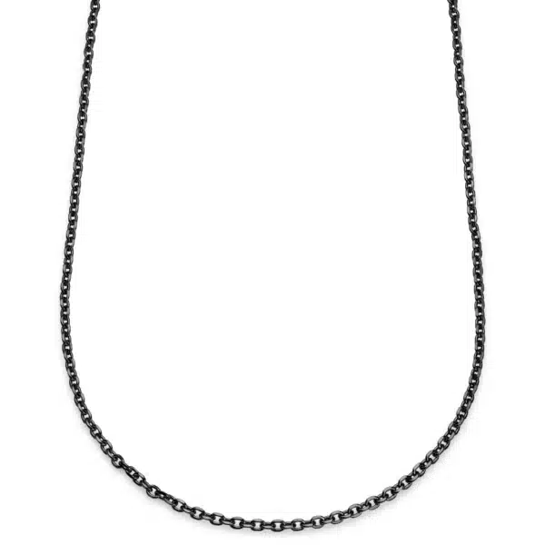 Cette chaîne maille forçat pour homme en acier inoxydable noir est un accessoire élégant et intemporel qui ajoutera une touche de sophistication à n'importe quelle tenue. La couleur noire de la chaîne lui confère un aspect moderne et polyvalent, parfait pour être porté au quotidien ou pour des occasions spéciales. Les maillons de petite taille de cette chaîne lui donnent un aspect discret et raffiné, idéal pour ceux qui préfèrent un style minimaliste mais élégant. Fabriquée en acier inoxydable de haute qualité, cette chaîne est durable et résistante à la corrosion, assurant ainsi une longue durée de vie à ce bijou.
